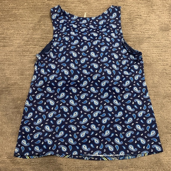 Lands' End Navy Paisley Swim Tankini Top Size 18 - Picture 6 of 7